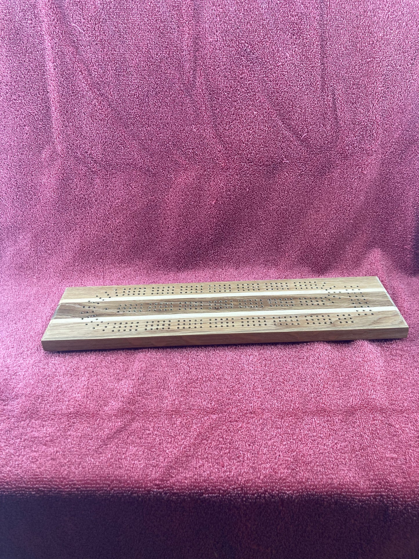 Oak and Maple Cribbage Board