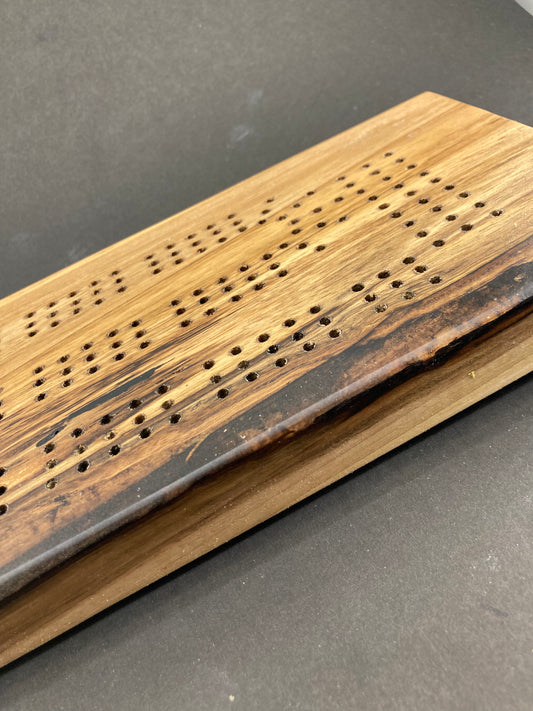 Butternut and Epoxy Cribbage Board