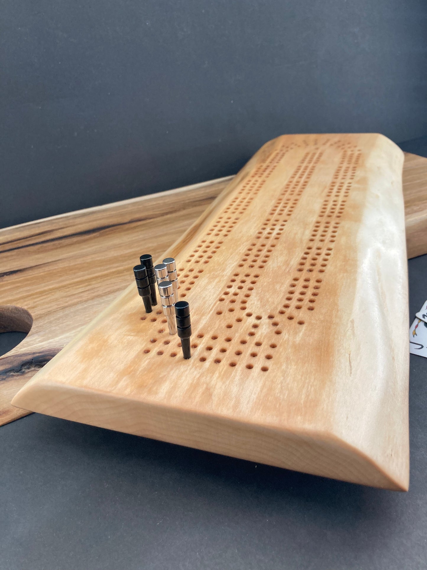 Live Edge Maple Cribbage Board