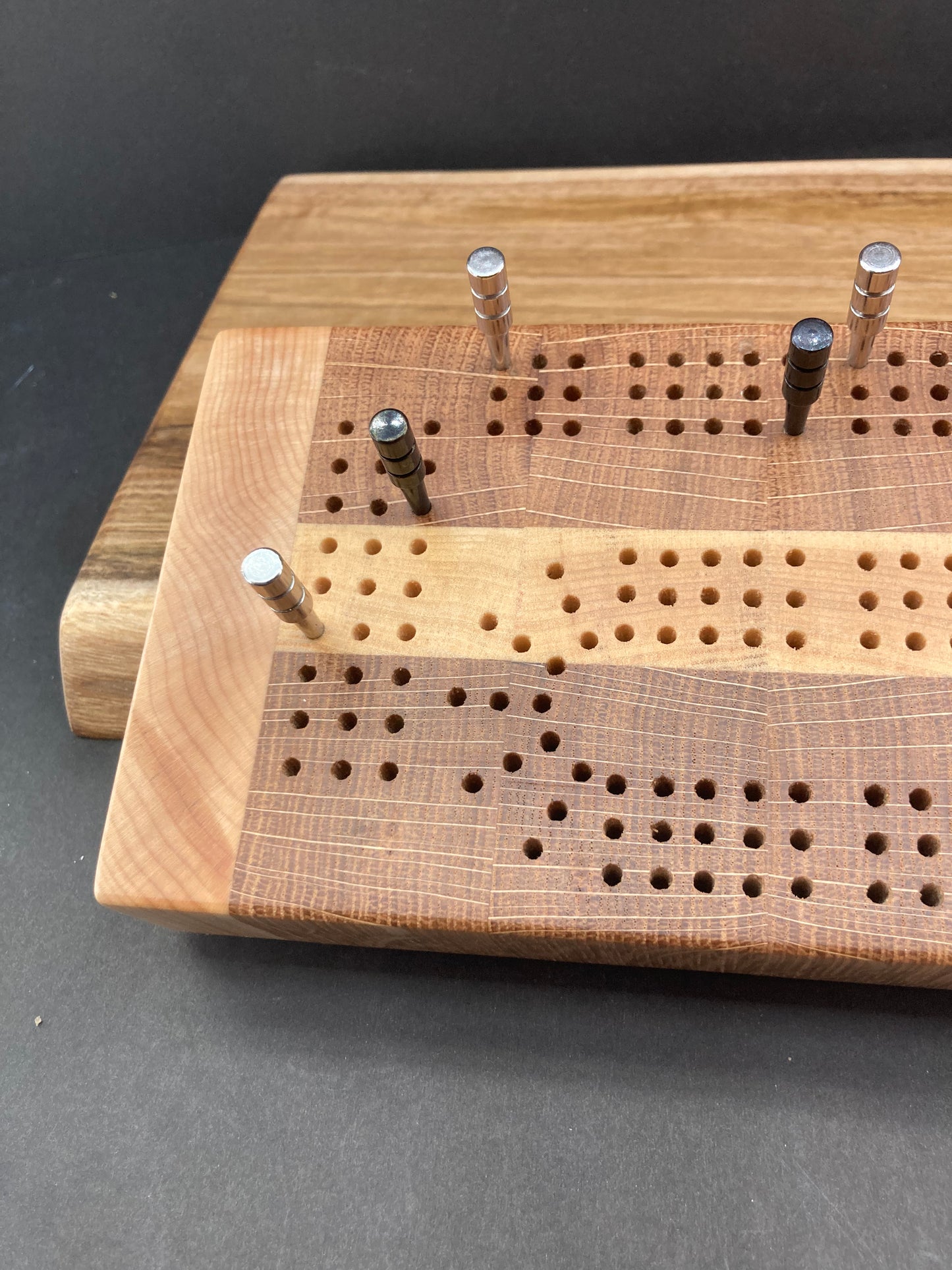 End grain Oak and Maple Cribbage Board