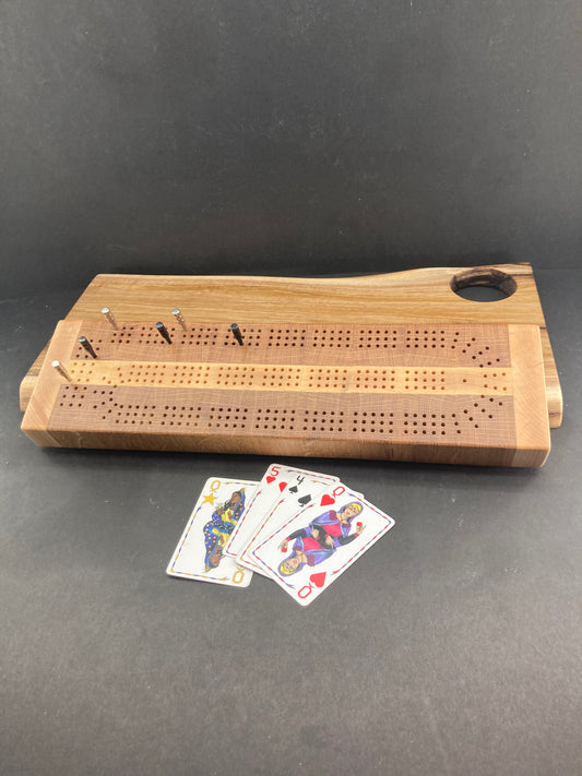 End grain Oak and Maple Cribbage Board