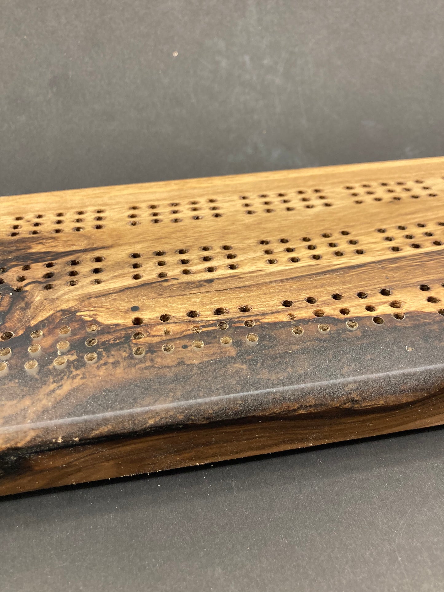 Butternut and Epoxy Cribbage Board