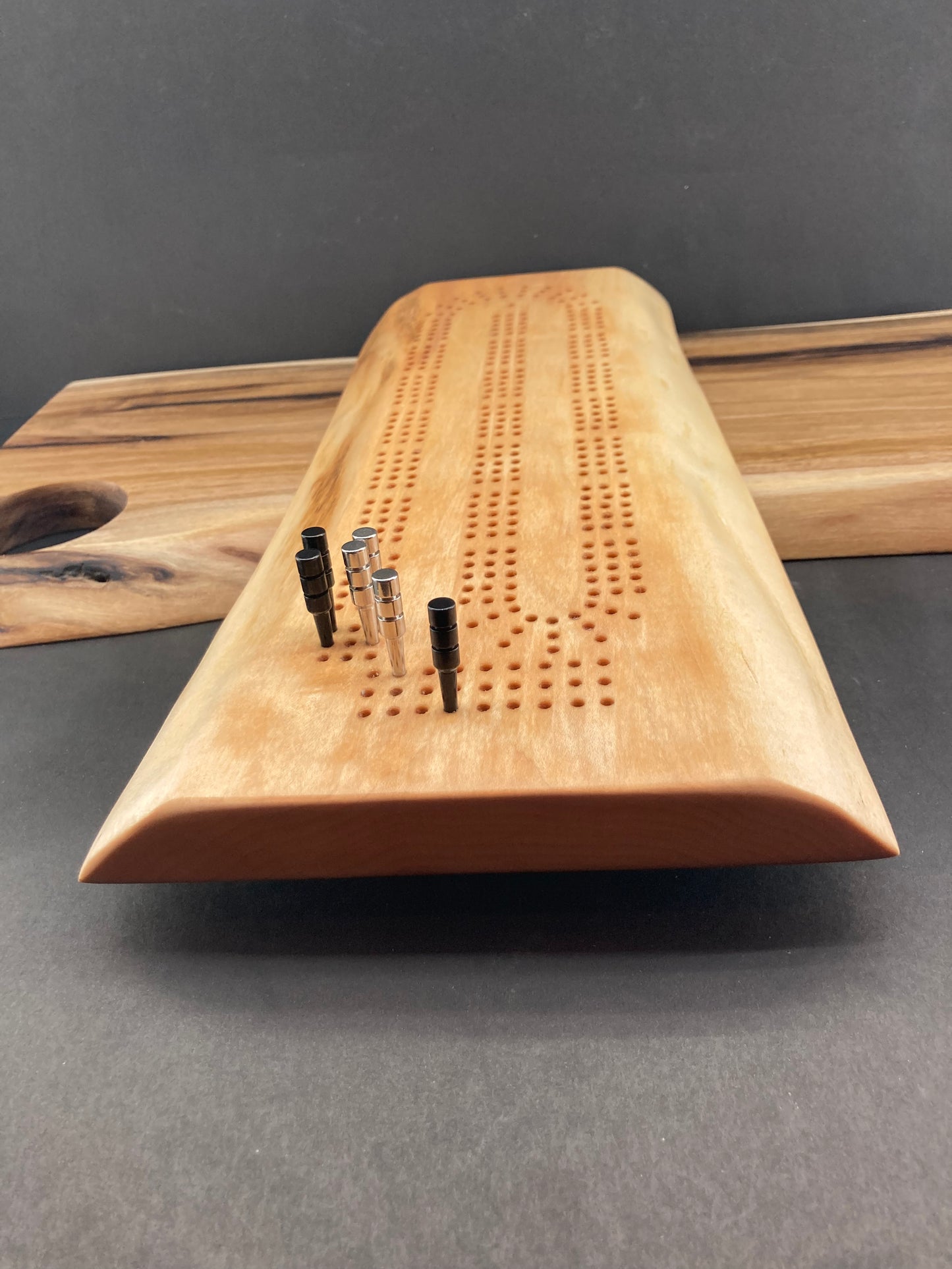 Live Edge Maple Cribbage Board