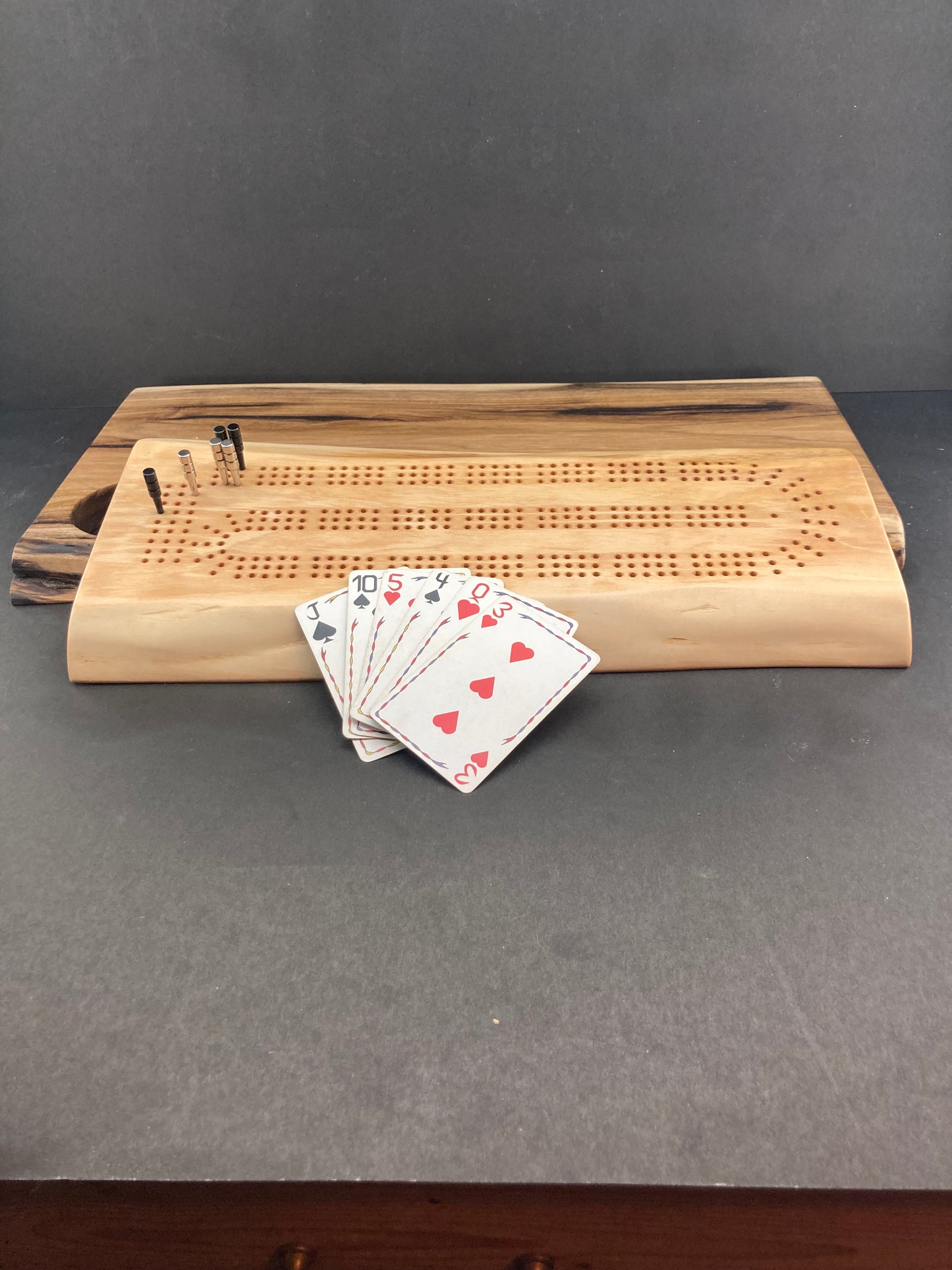 Live Edge Maple Cribbage Board